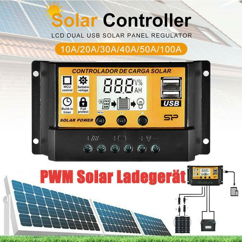 10-100A 12V/24V MPPT Solar Panel Regulator Charge Controller Auto Focus Tracking