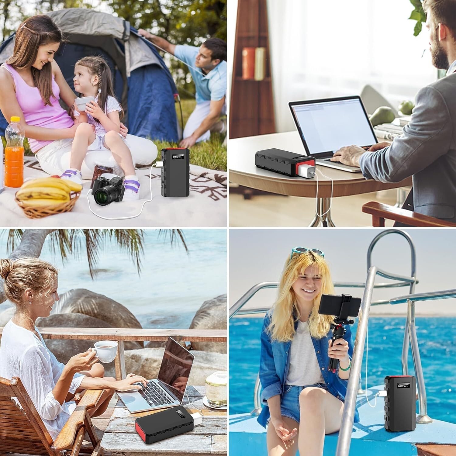 Portable Power Station with AC Outlet, 65W/110V External Battery Pack 24000mAh