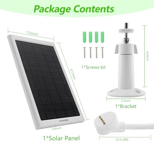 8W Solar Panel for Google Nest Camera Outdoor&Indoor Battery Version White
