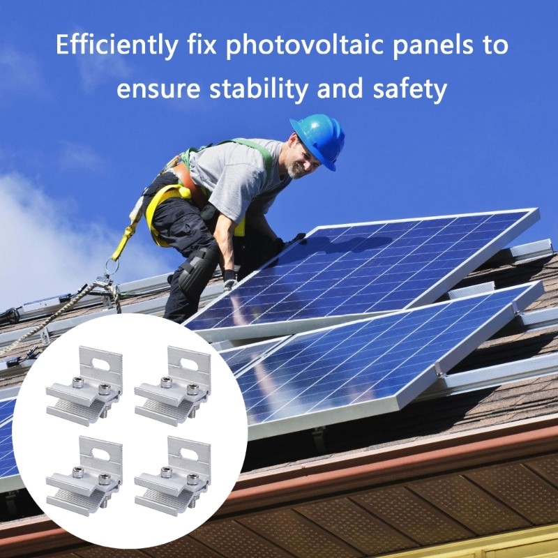 4pcs Lightweight Corrosion Resistant Solar Panel Fixing Clamps for Roof Floor