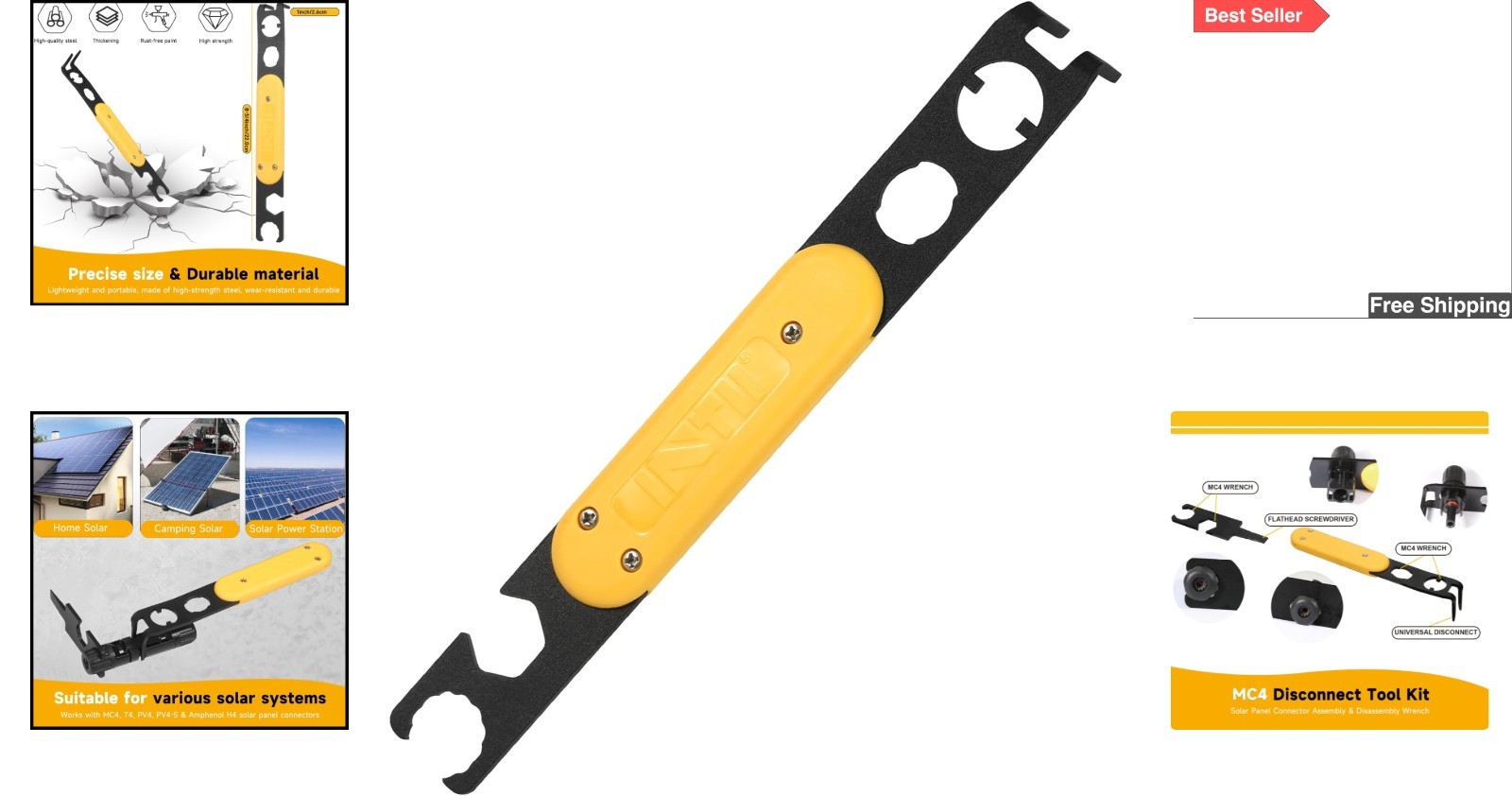 4-in-1 MC4 Disconnect Tool for Solar Connectors – Durable Alloy Steel Design