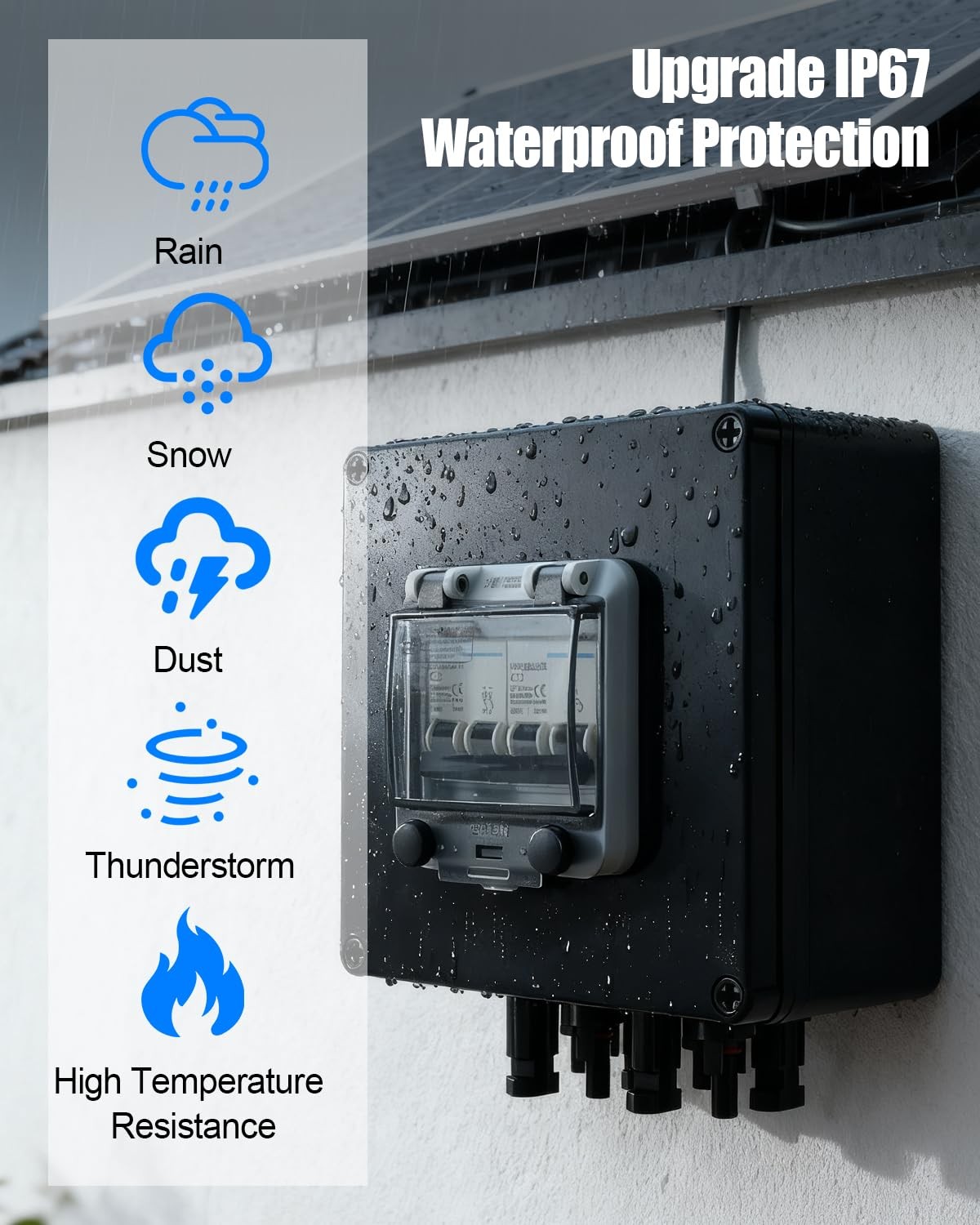 Solar Panel Disconnect Switch, 32A 1000V DC Circuit Breaker Box, 2 String PV …