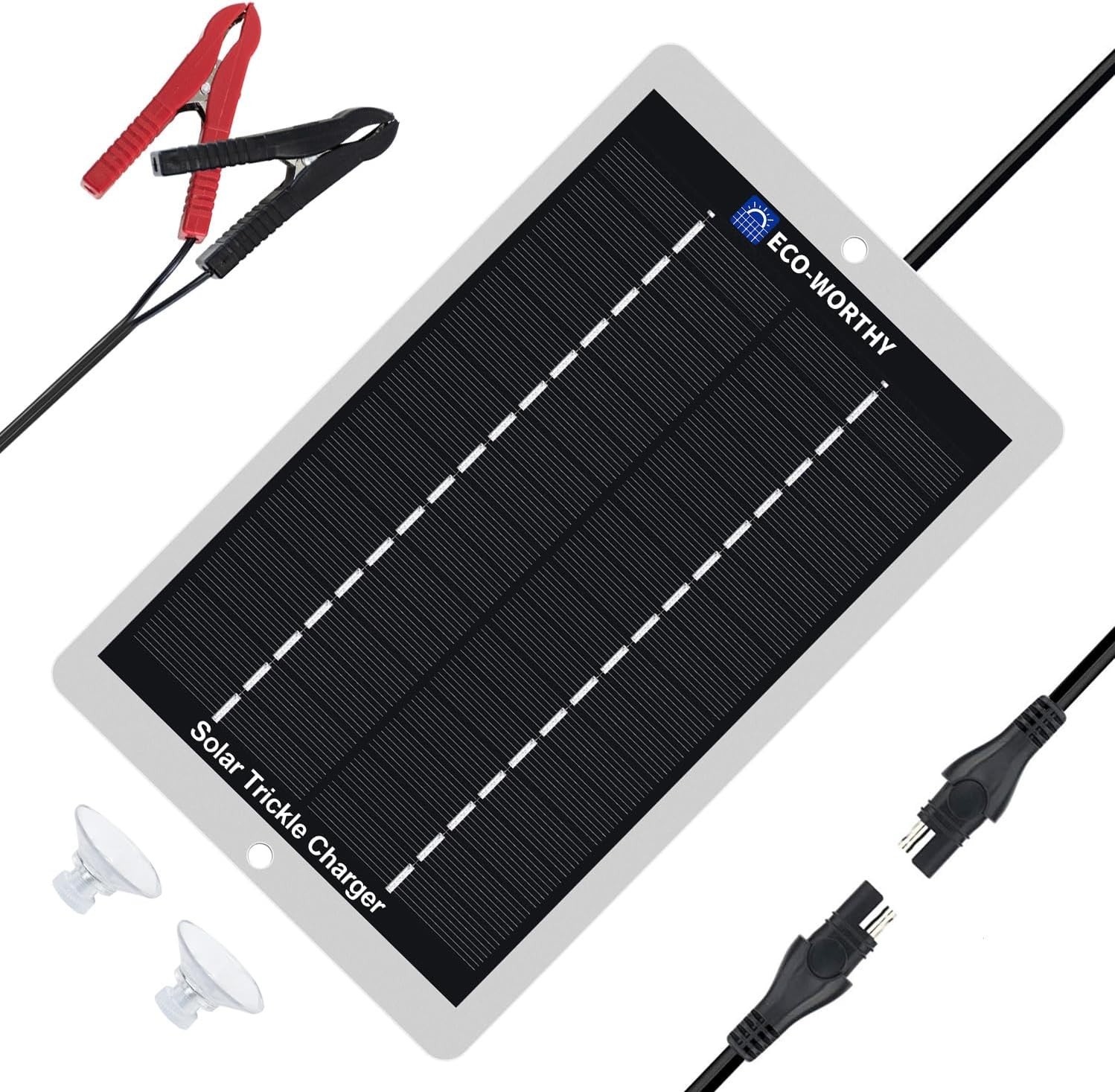 Robust 2.5w Solar Battery Maintainer – Efficient 12 Volt Charger with Indicators