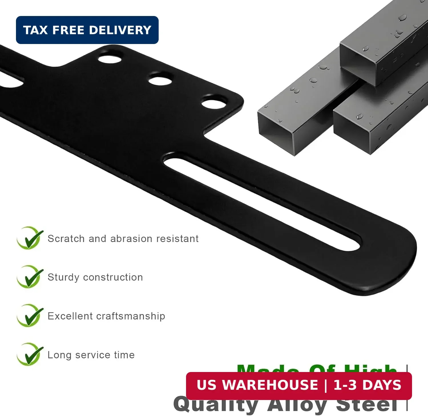 Motorcycle License Plate Holder, Heavy Duty Metal Tag Holder with Light Mount Ho