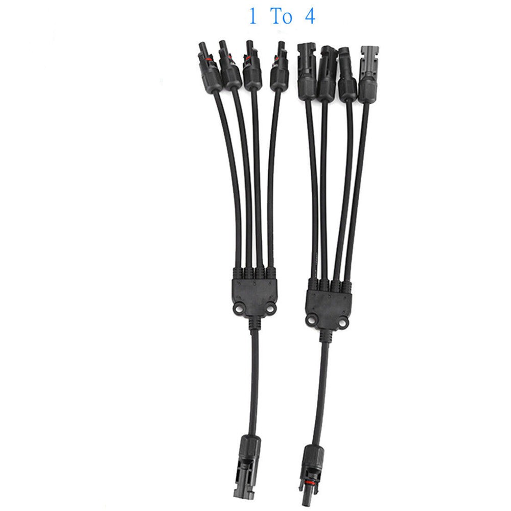 1 to 4 Way MC4 Connector Solar Panel Y Branch Cable Adapter Waterproof Extension
