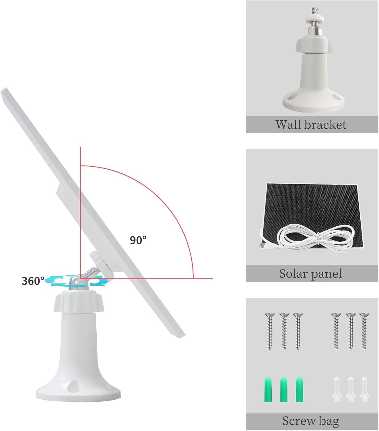 4W Solar Panel for Security Camera,Type C&Micro Solar Panel Charger for Recha…