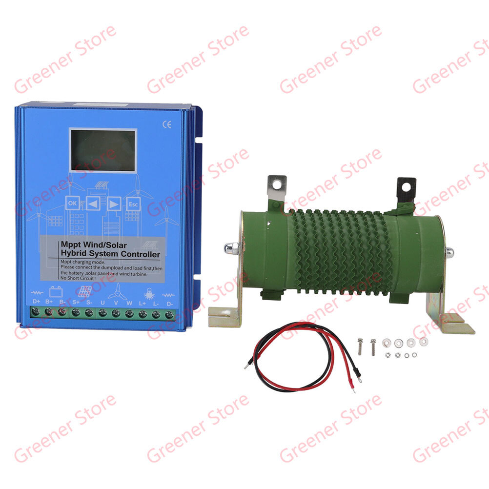 2000W Solar Wind Hybrid MPPT LCD Charge Controller 12V 24V 48V App Bluetooth US