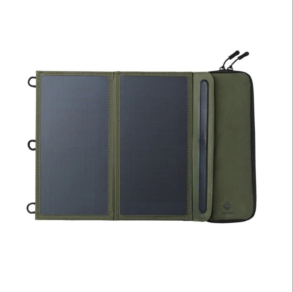 2 Panel Solar Charger-Foldable solar charger for camping and outdoor use.