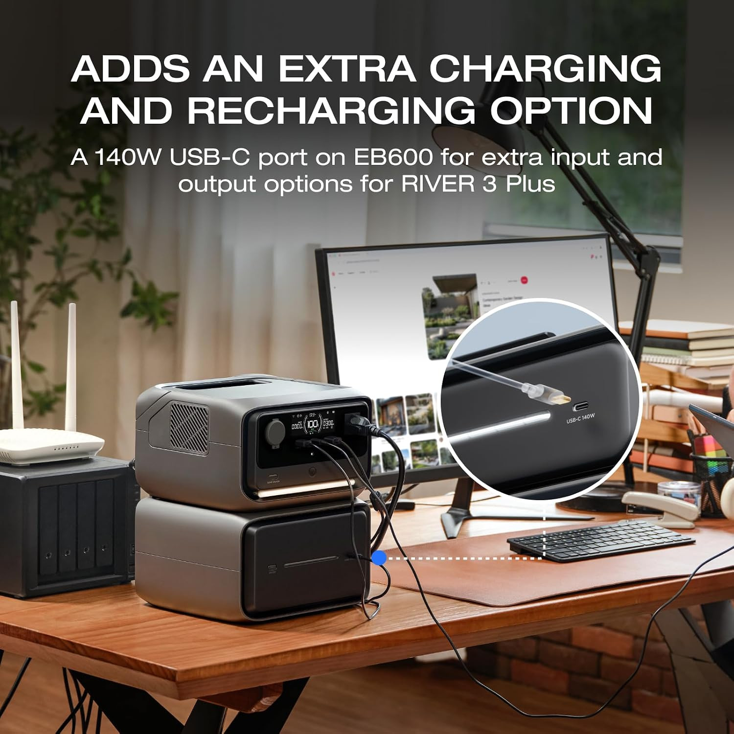 EF ECOFLOW Portable Power Station River 3 plus with EB600 Extra Battery, Expand