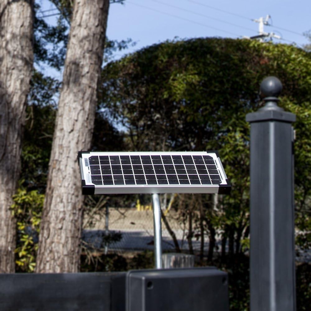 10 Watt Solar Panel Kit FM123 for Automatic Gate Openers,Black Cell