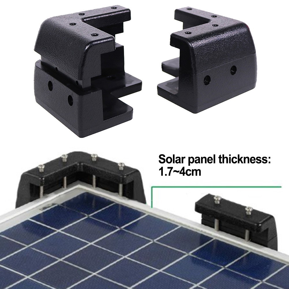 Solar Panel Corner Bracket Kit Made of ABS Plastic for RV Applications