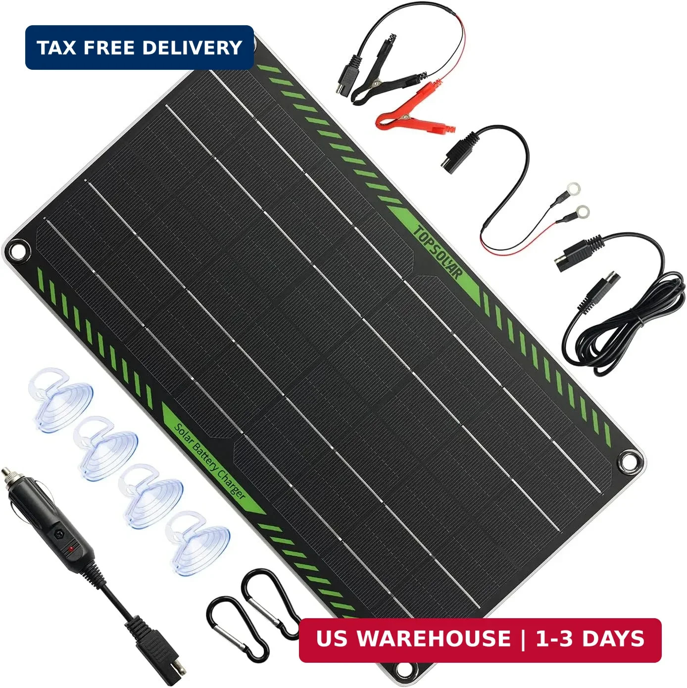 Topsolar 10 Watt 12 Volt Solar Trickle Charger 10W 12V Solar Panel Car Battery C
