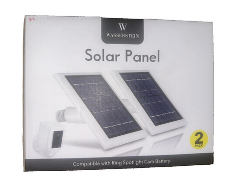 Wasserstein Solar Panel Compatible with Ring Spotlight Cam Battery- Black 2 Pack