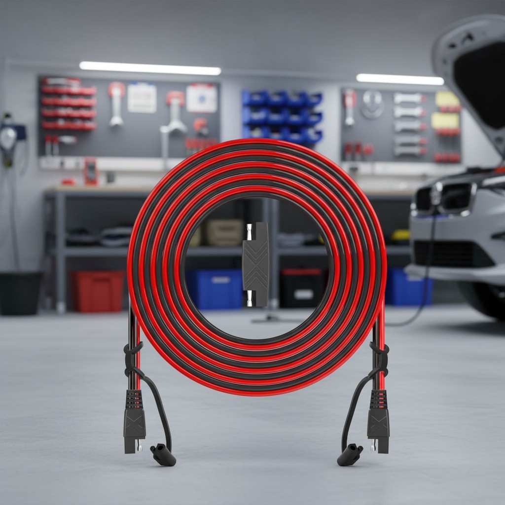 Durable 25FT SAE Extension Cable with Male-Female Disconnect for Solar Charging