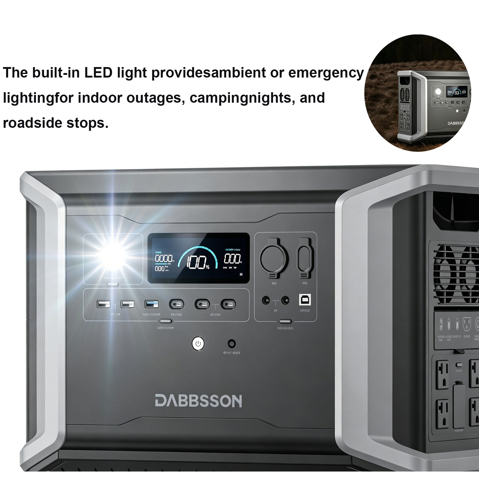 Dabbsson 3030Wh 1200W Power Station Solar Generator with Backup Battery Camping