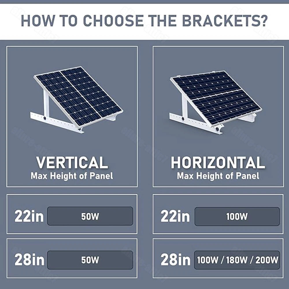 2 Pack 28in Adjustable Solar Panel Tilt Mount Brackets for Roof RV Boat Off-Grid