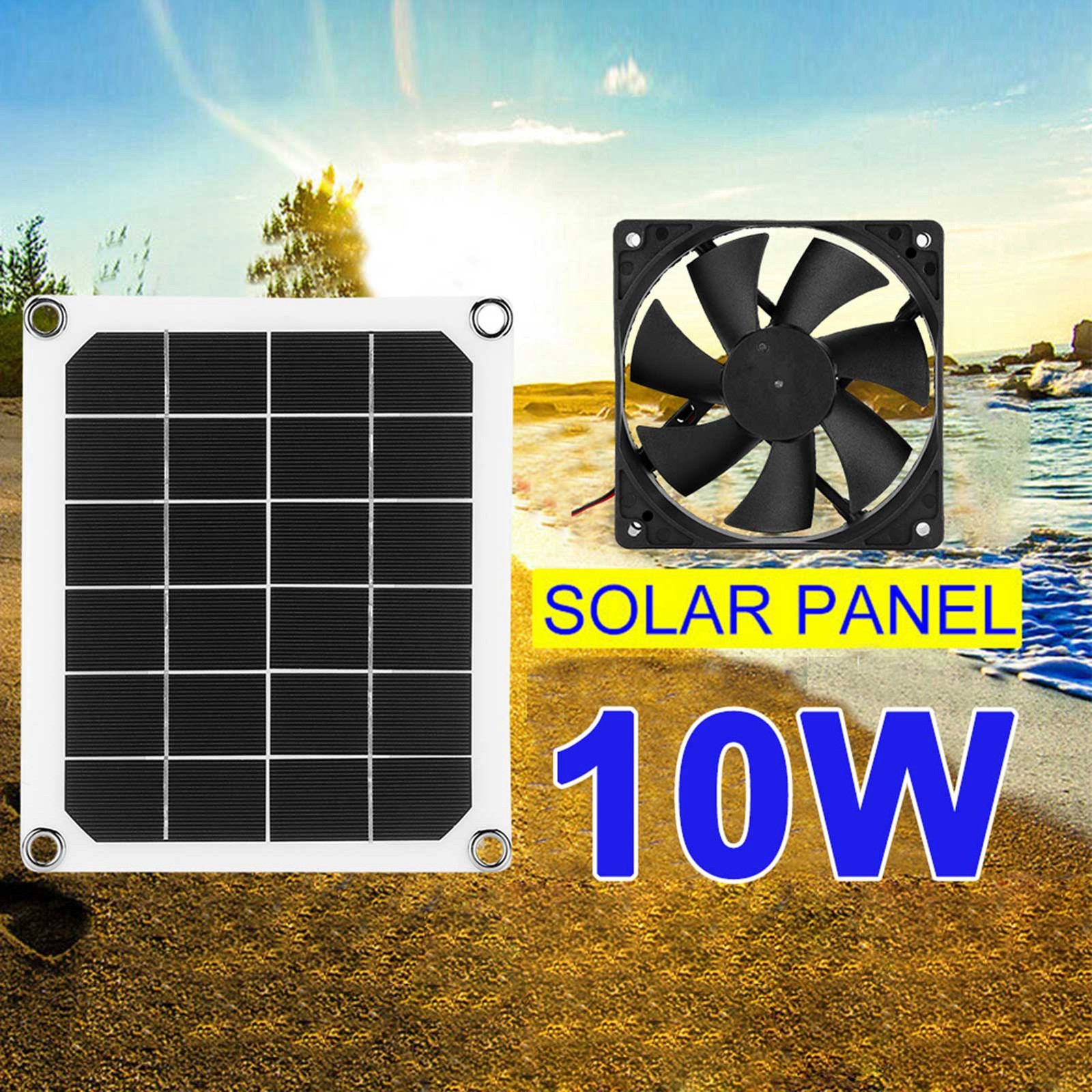 10W Monocrystalline Solar Panel Outdoor USB Solar Exhaust Fan For Greenhouse