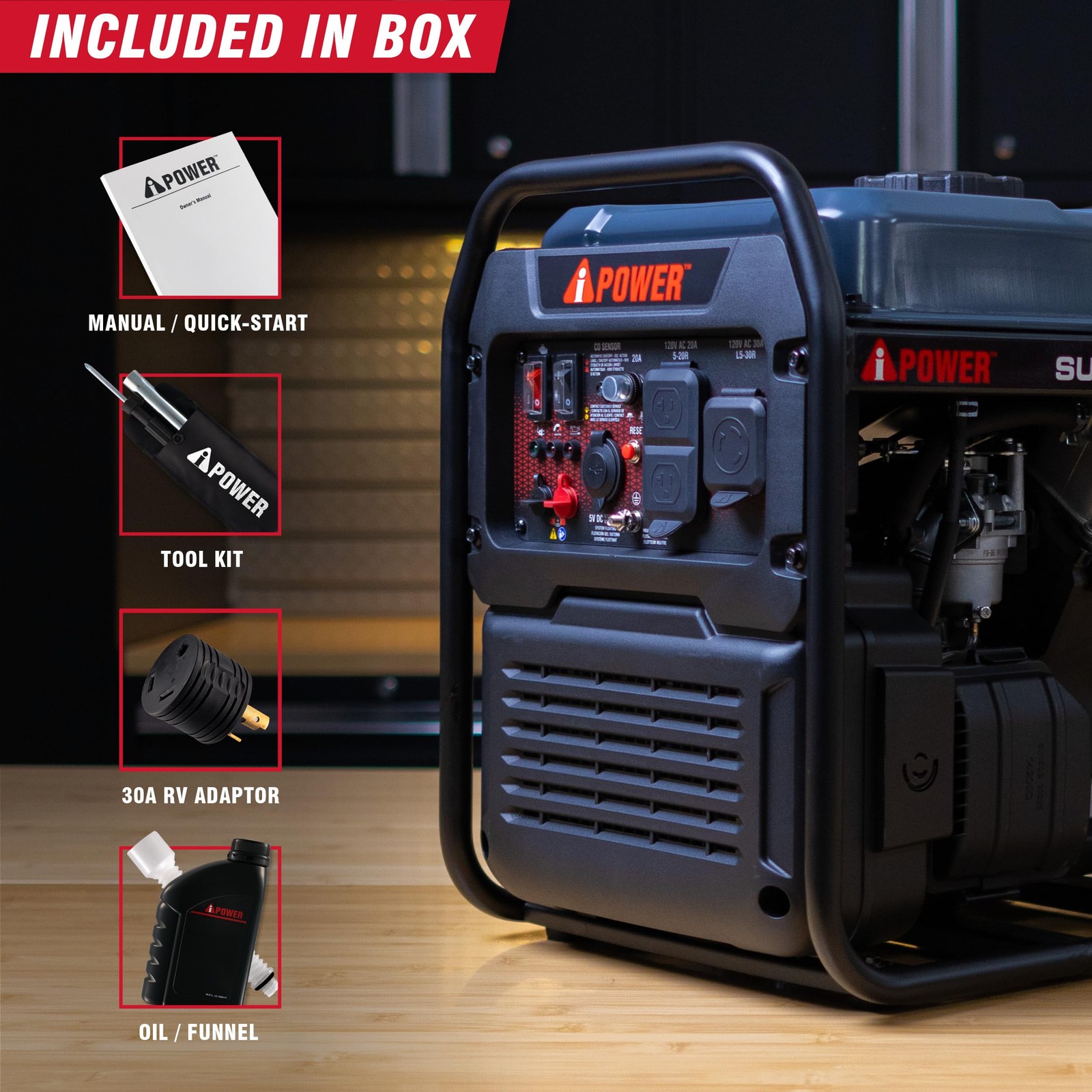 A-iPower 4600W RV-Ready Quiet Portable Inverter Generator Gas Powered, Ultra …