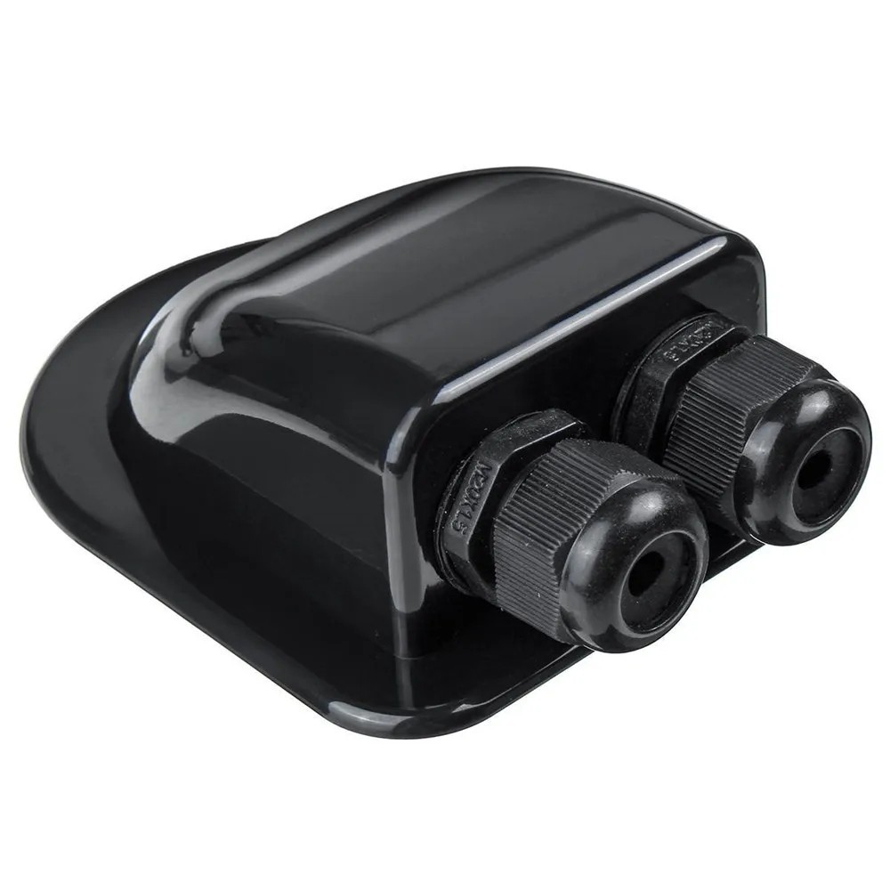 Waterproof Double Cable Entry Gland Box ABS Roof Connector for RV Boat Solar Pan