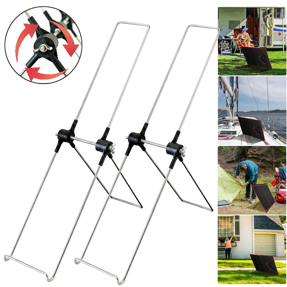 2 Pack Portable Solar Panel Tilt Mount Stand Adjustable Stainless Steel Bracket