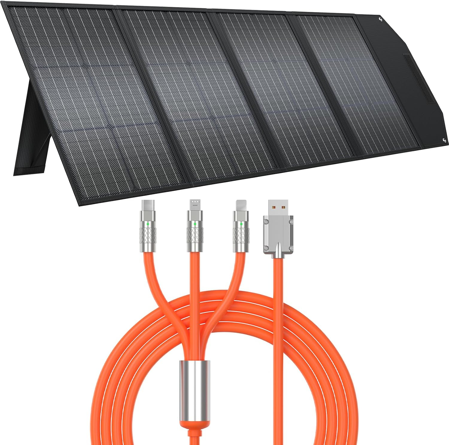 BROWEY 120W Foldable Solar Panel plus Multi Charging Cord