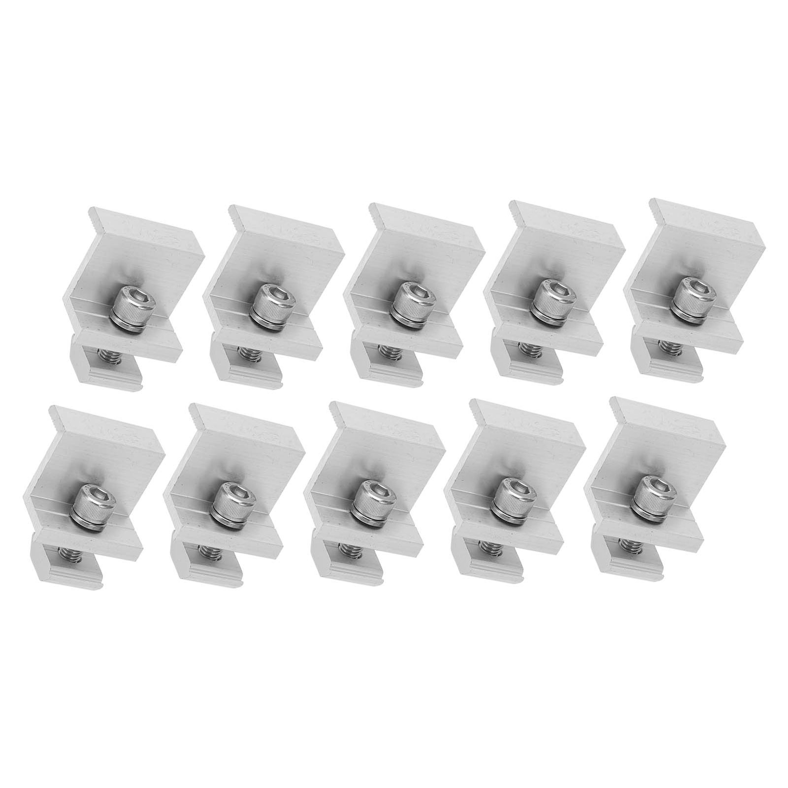 10x Solar Mount Z Bracket Pressing Block PV Panel Rail End Grounding Clamps 40mm