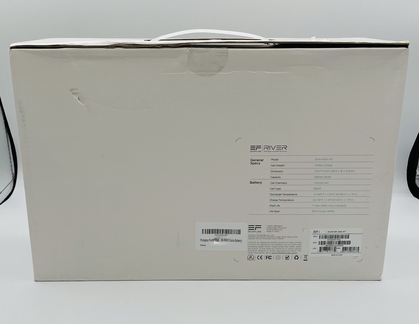 EcoFlow River 600 Portable Power Station EXTRA BATTERY EF4-MXA KIT- Open Box