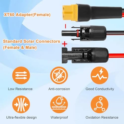 10AWG 25FT XT60 Solar Extension Cable 2 3 6 10 15 20 25 35 40 50 75 10 AWG 25FT