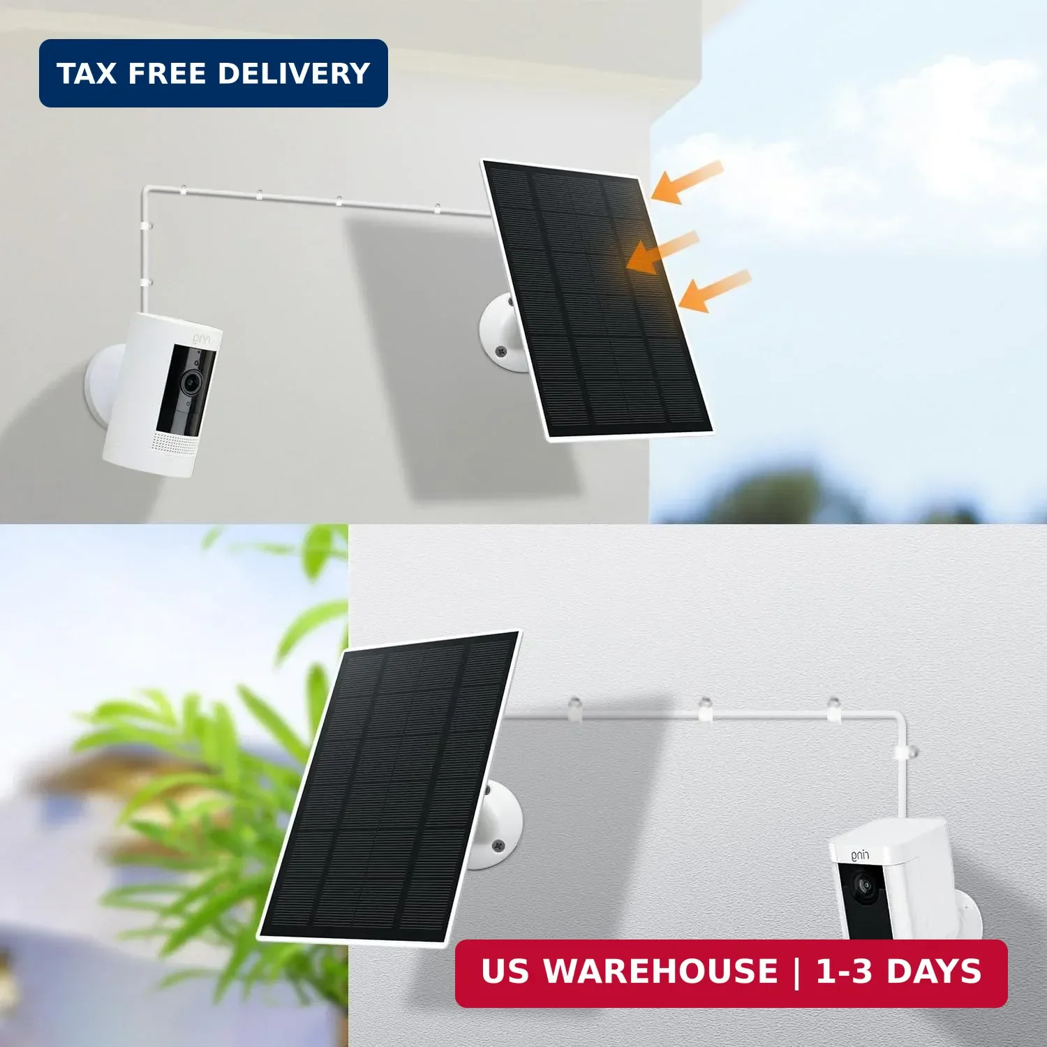 Ring Camera Solar Panel, Compatible with Ri ng Stick Up Cam Battery, Ring Spotli