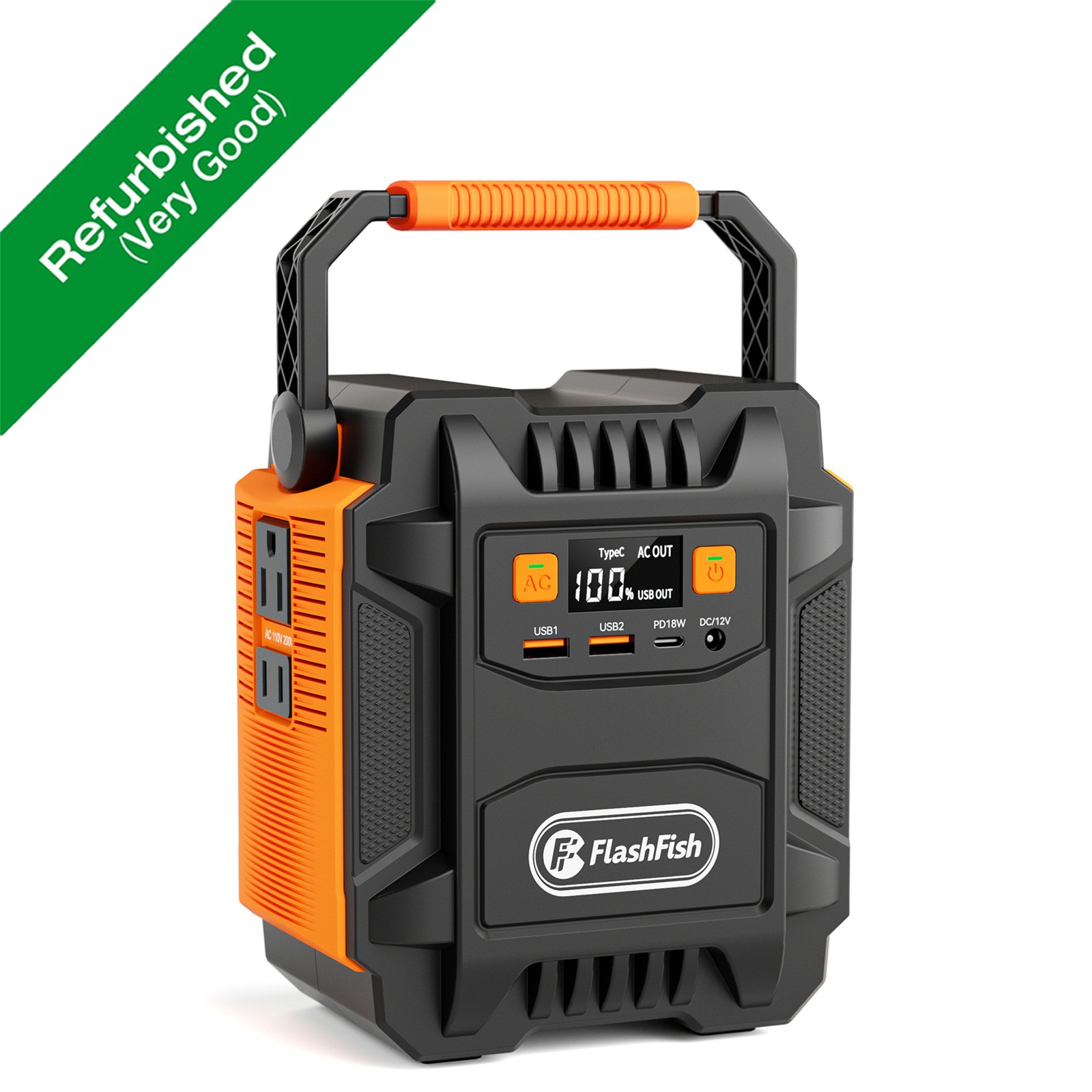 FlashFish A201 Portable Power Station 200W 172.8Wh Solar Generator Refurbished