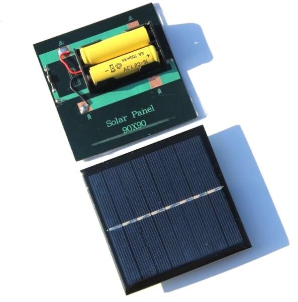 1W 4V solar panel charging board can charge 2 * AA 1.2V rechargeable batteries