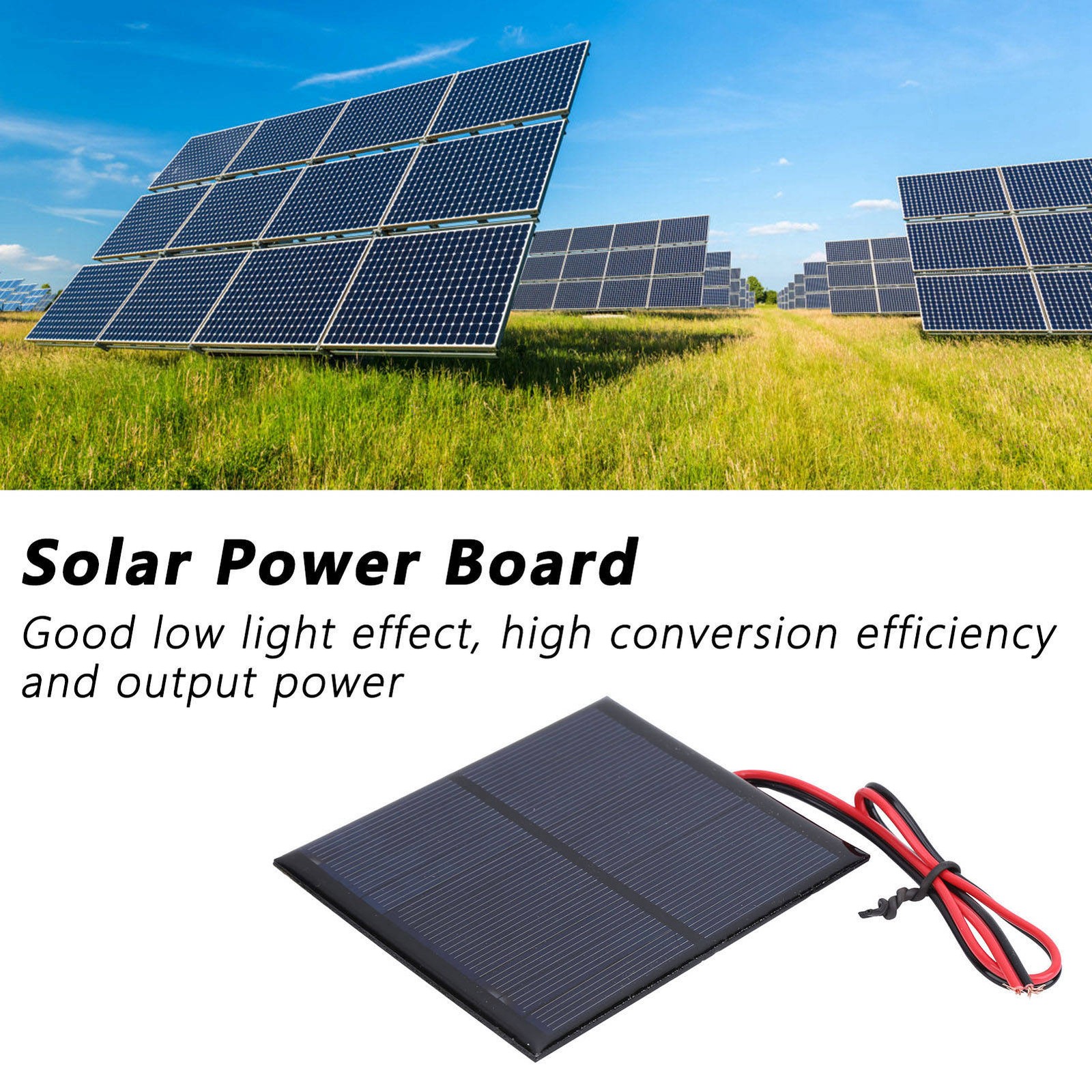 5Pcs Mini Solar Panel Board Module + 30CM Red And Black Wire DC5.5V 160mA