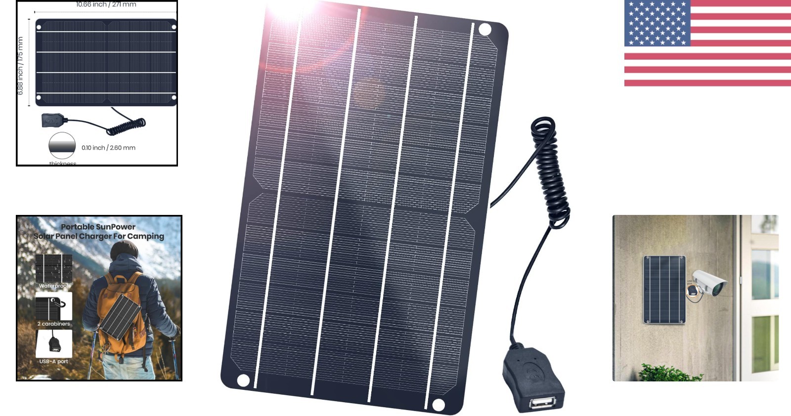High-Efficiency 6W USB Solar Panel – Portable Power Source for Gadgets