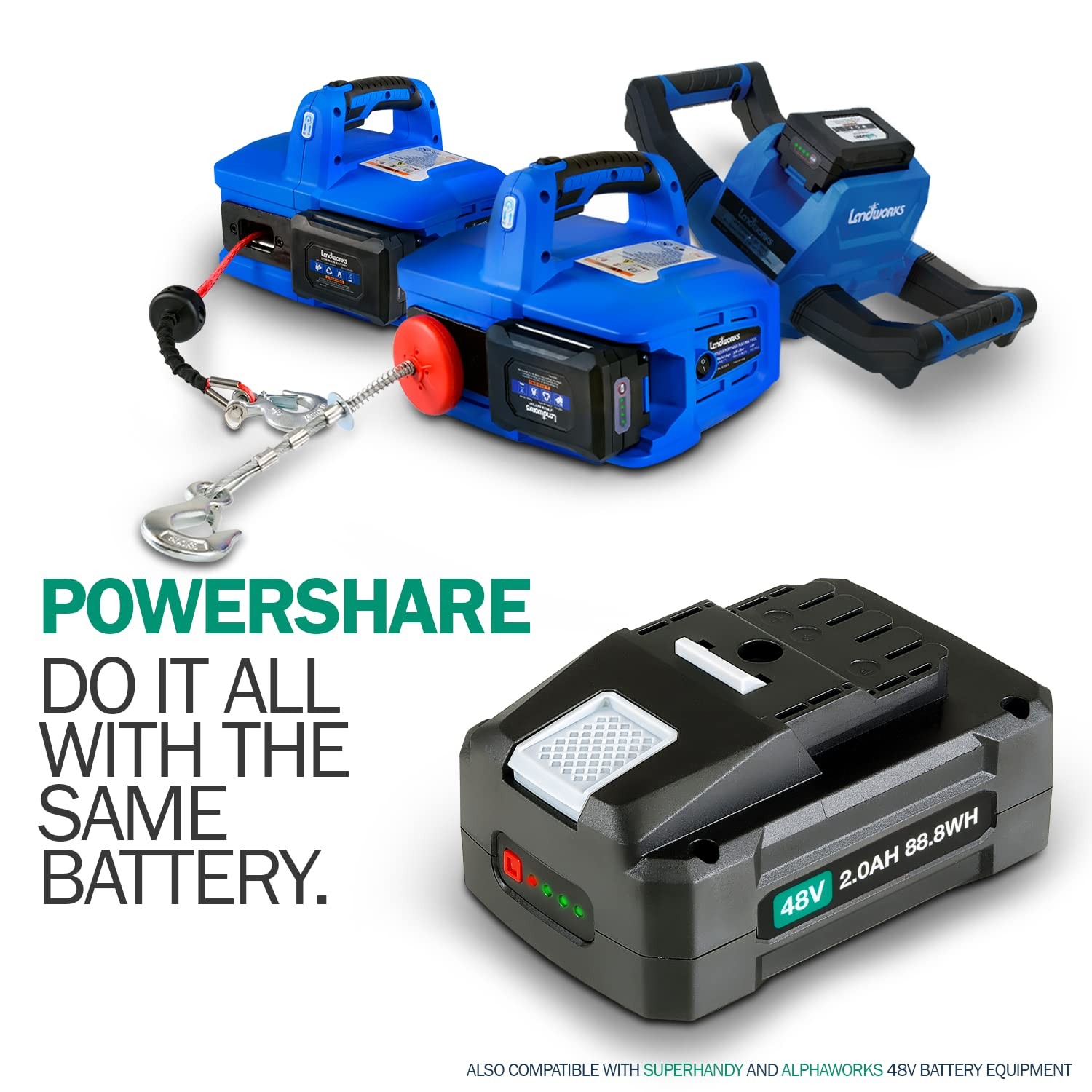 Super Duty Pro 48V DC 2Ah Lithium Ion Rechargeable Battery 88.8 Watt Hours (Batt