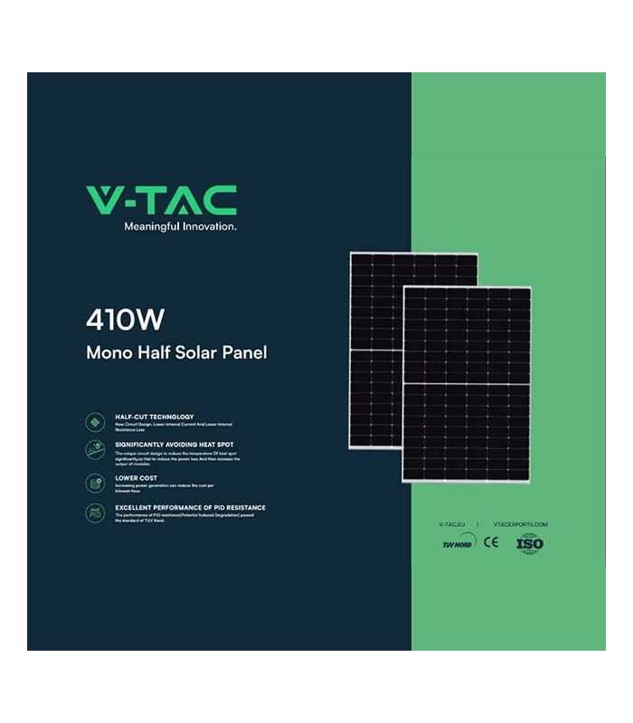 V-Tac 1kW Solar Photovoltaic Panels Slim 410W 108 Cells IP68