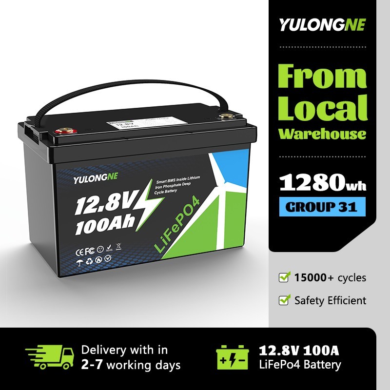 12V 100Ah LiFePO4 Lithium Battery with BMS – Solar RV Off-Grid Power System