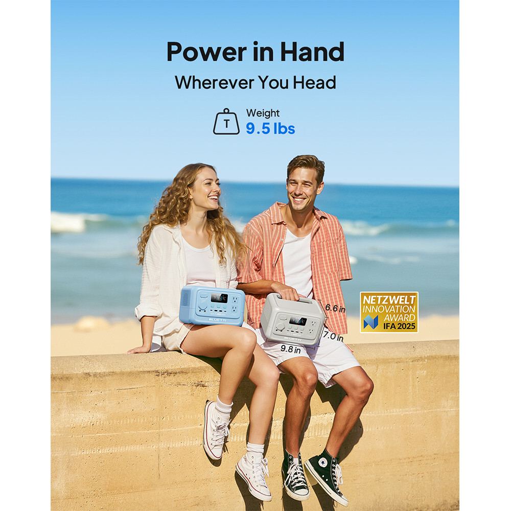 BLUETTI Elite 30 V2 288Wh Light Sand Grey Portable Power Station for Road Trip