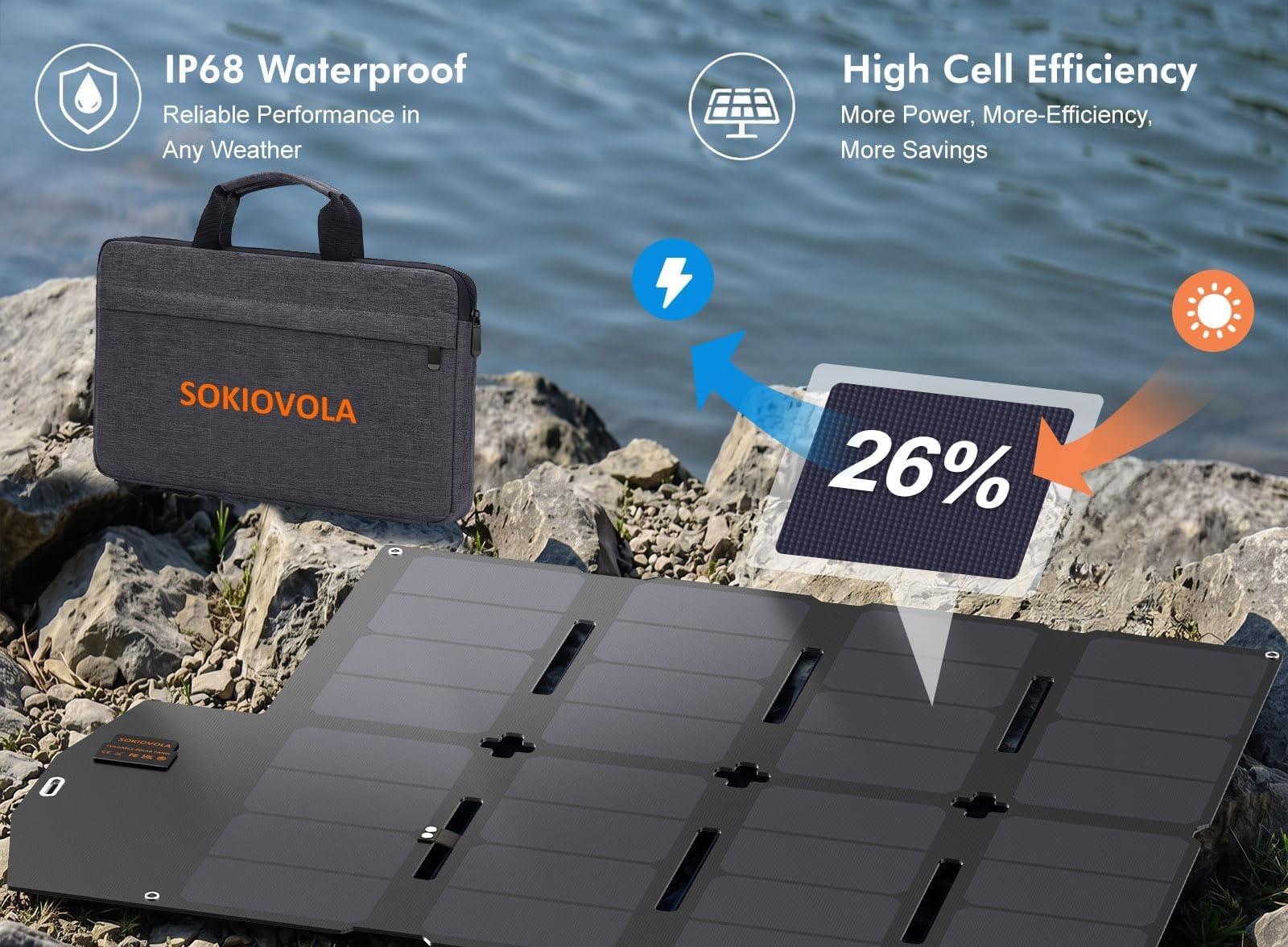 SOKIOVOLA 100W Portable Solar Panel MC-4 Foldable Solar Panel Charger Kits 18…