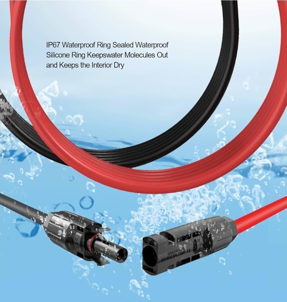 ELFCULB 1Pair Solar Extension Cable-12AWG 30FT Solar Panel Extension Cable…
