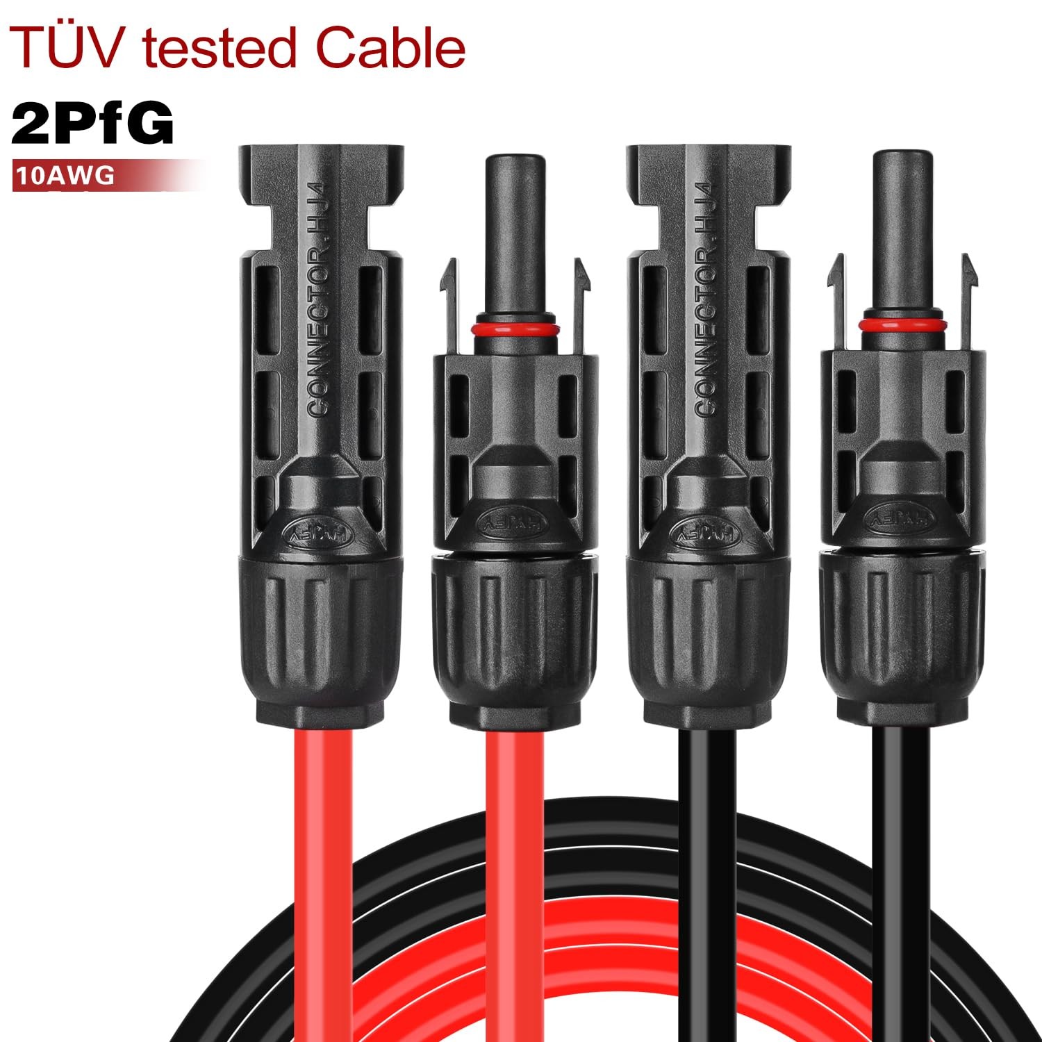 BeideLt Solar Cable 6 Feet 10AWG Solar Extension Cable with Female and Male C…