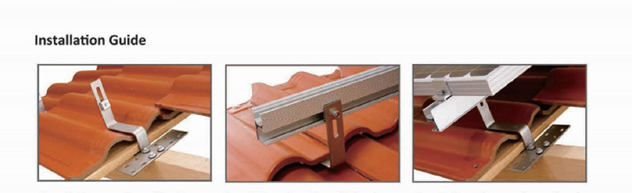 Solar roof tile mounting Pack of 8
