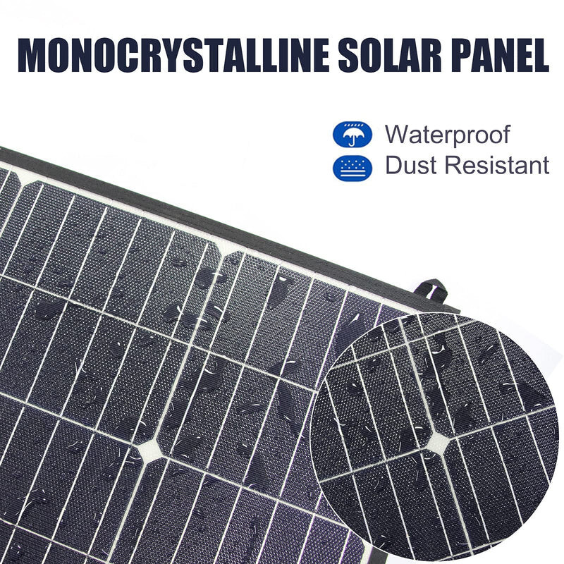 Gooloo Solar 100, 18V 100W Portable Solar Panel for Camping, Road Trip Foldable
