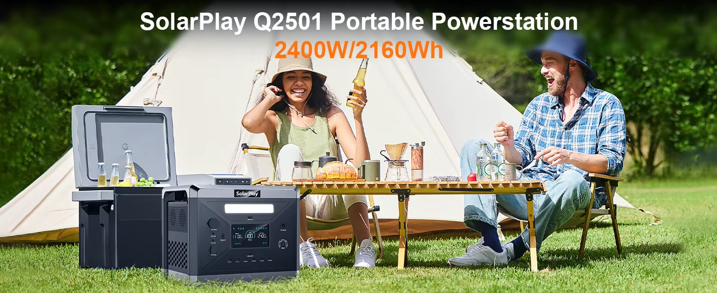 2400W Portable Power Station 2160Wh LiFePO4 Battery Solar Generator Backup RV