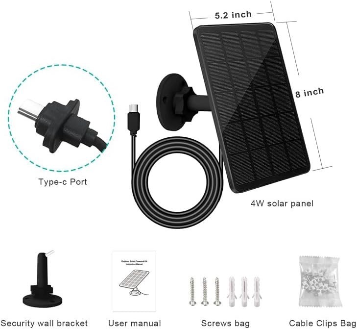Solar Panel for Blink Camera Outdoor, Solar Panel 4W Compatible with Blink Ou…