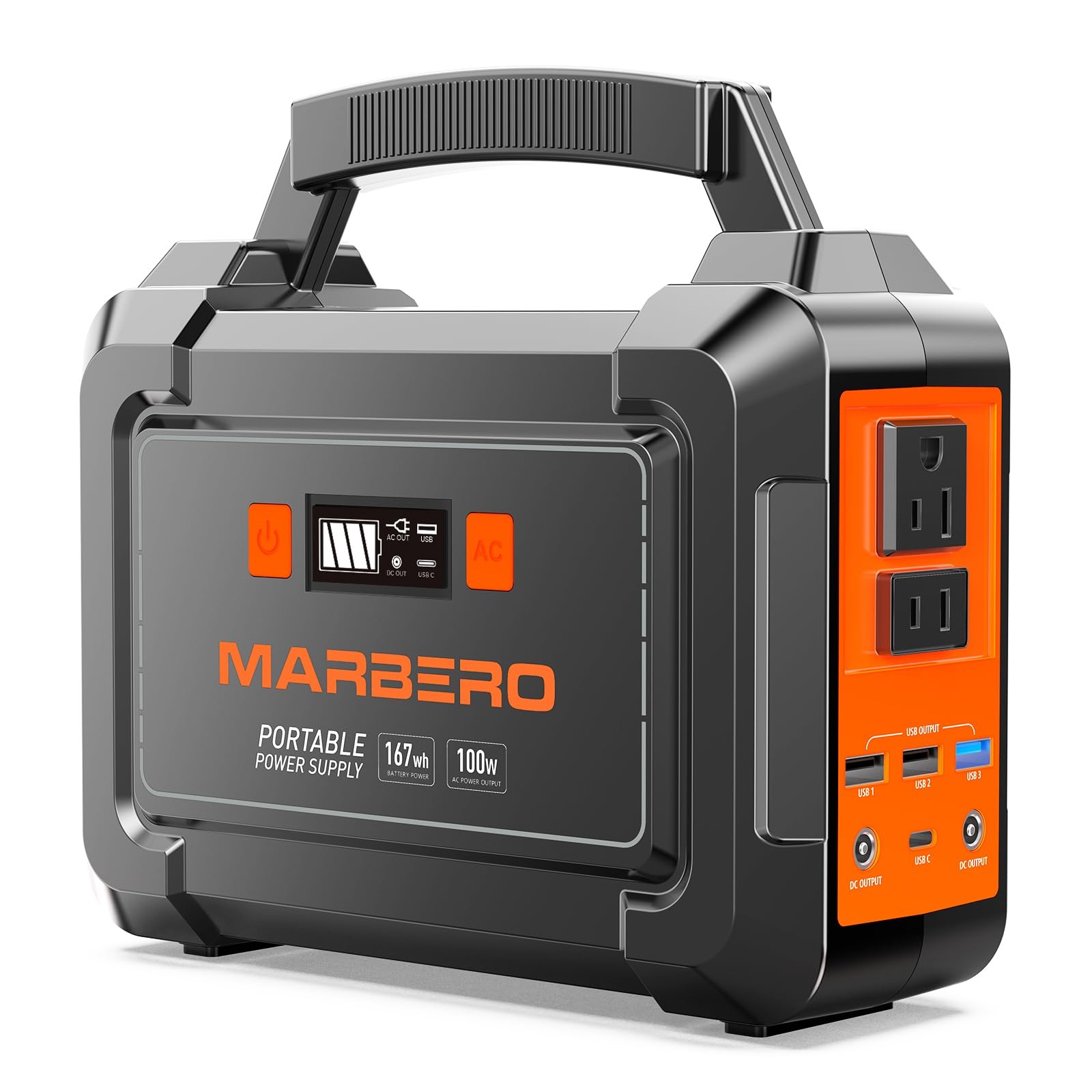 MARBERO Portable Power Station 100W Camping Solar Generator 162.8Wh Power Ban…