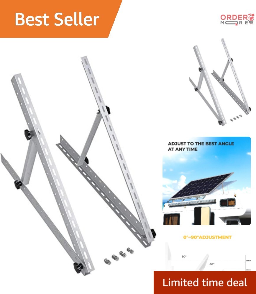 28in Adjustable Aluminum Solar Panel Mount Brackets for RV Boat Off-Grid Use