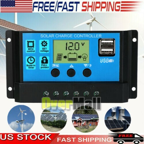 60-100A MPPT60A MPPT Solar Charge Controller Dual USB Auto Cell Panel Charger Re