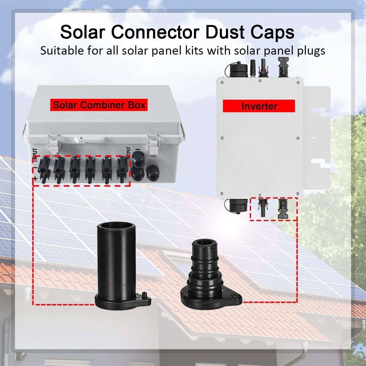 Solar Panel Connector Cap Weather Resistant Dust Male and Female Cap for Solar P