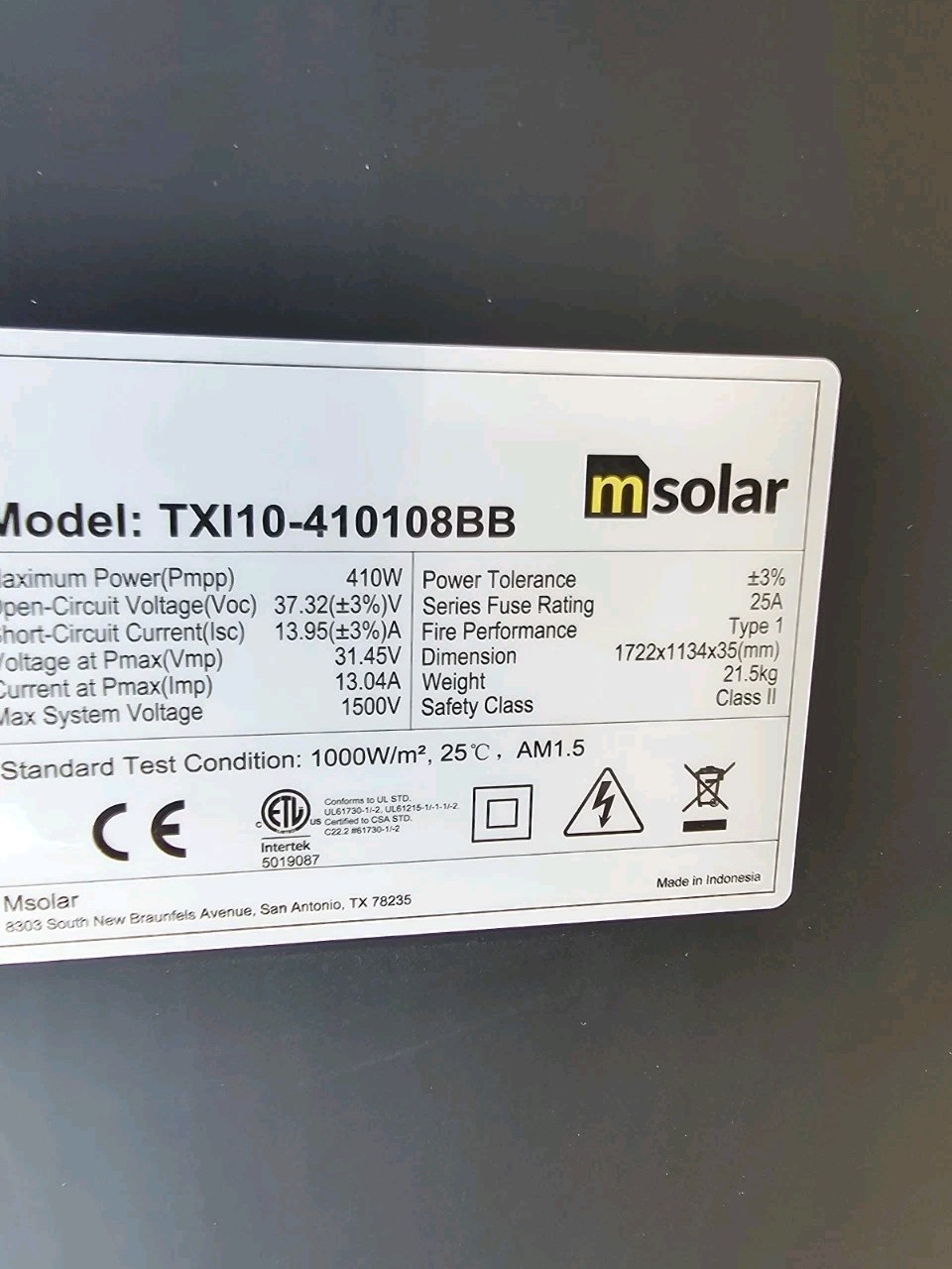 FULL PALLET 31x mSolar 410W Solar Panels NEW – 12.71kW Total Power –…