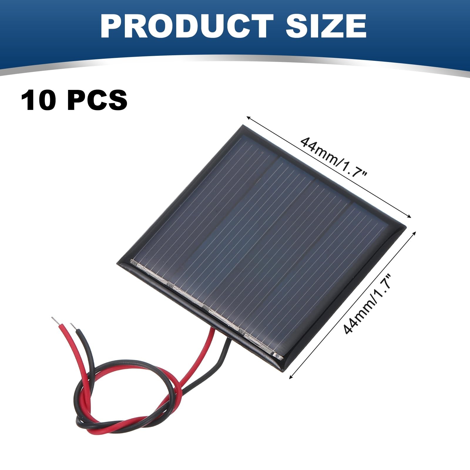 MECCANIXITY 10 Pcs 2V 0.22W 110mA Mini Solar Panels, Small Black